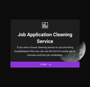 Temizlik İş Başvuru Form Template