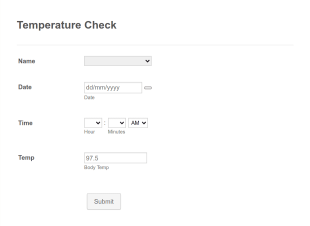 Temperature Check Form Template