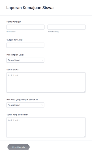 Templat Laporan Kemajuan Siswa Form Template