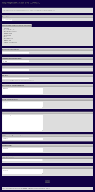 Templat Log Kerja Standar Dan Teknis