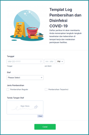 Templat Log Pembersihan Dan Disinfeksi COVID 19