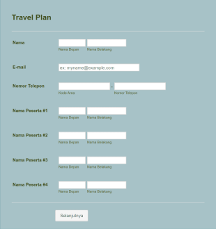 Templat Rencana Perjalanan Form Template