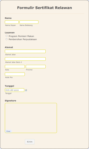 Templat Sertifikat Kehadiran Form Template