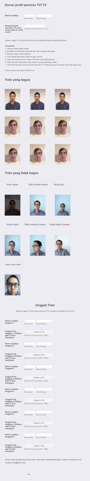 Templat Unggah Foto Form Template