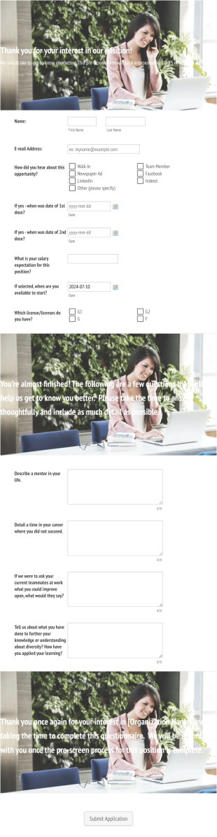 Template Employment Screening Form Template