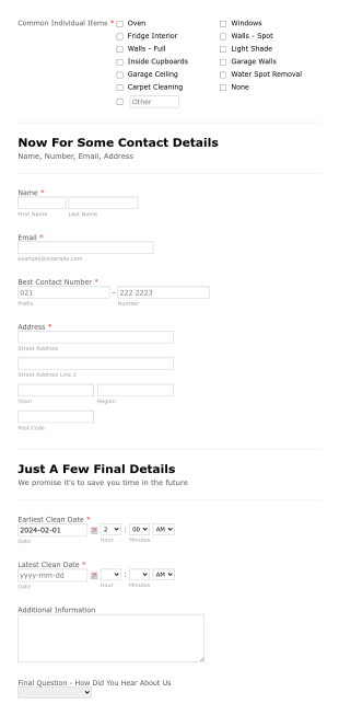 Tenancy Clean Form Home Enterprises