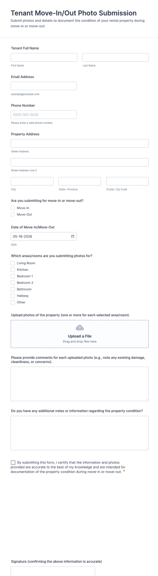 Tenant Move In/Out Photo Submission Form Template