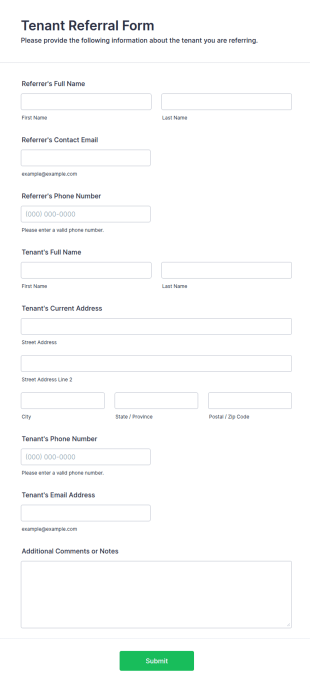 Tenant Referral Form Template