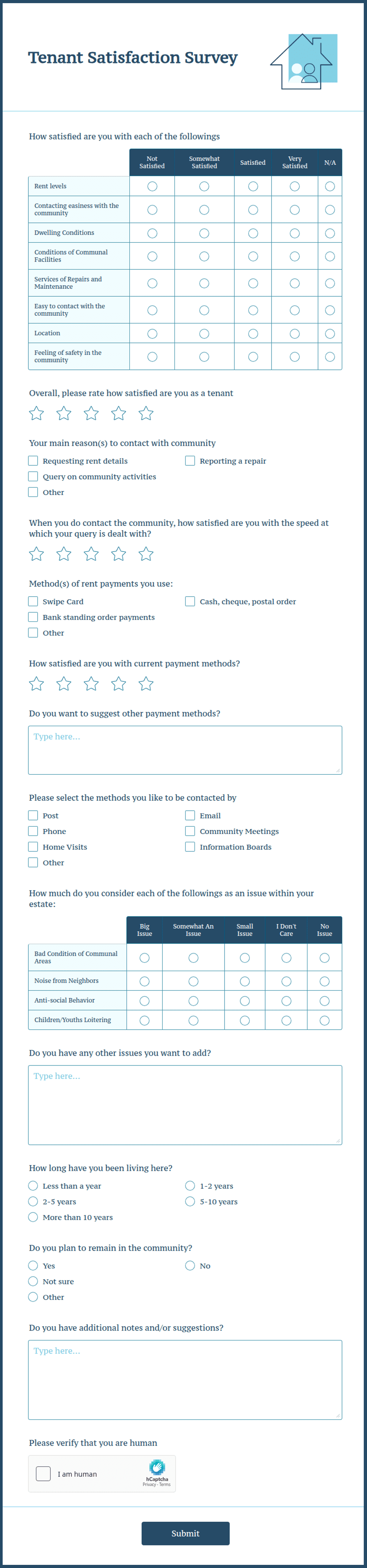 Tenant Satisfaction Survey Form Template Jotform