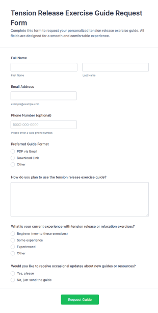 Tension Release Exercise Guide Request Form Template