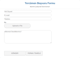 Tercüman Başvuru Form Şablonu