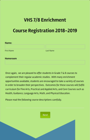 Term 1 78 Enrichment Registration Form Template