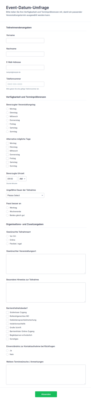 Terminabstimmung Zum Veranstaltungsdatum Poll
