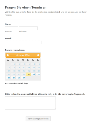 Terminanfrage Form Template