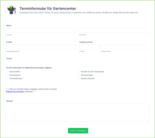 Terminformular Für Gartencenter