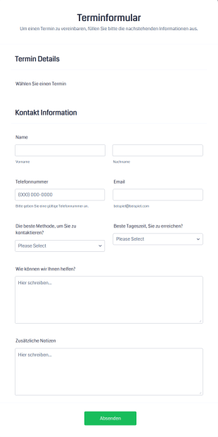 Terminformular Form Template