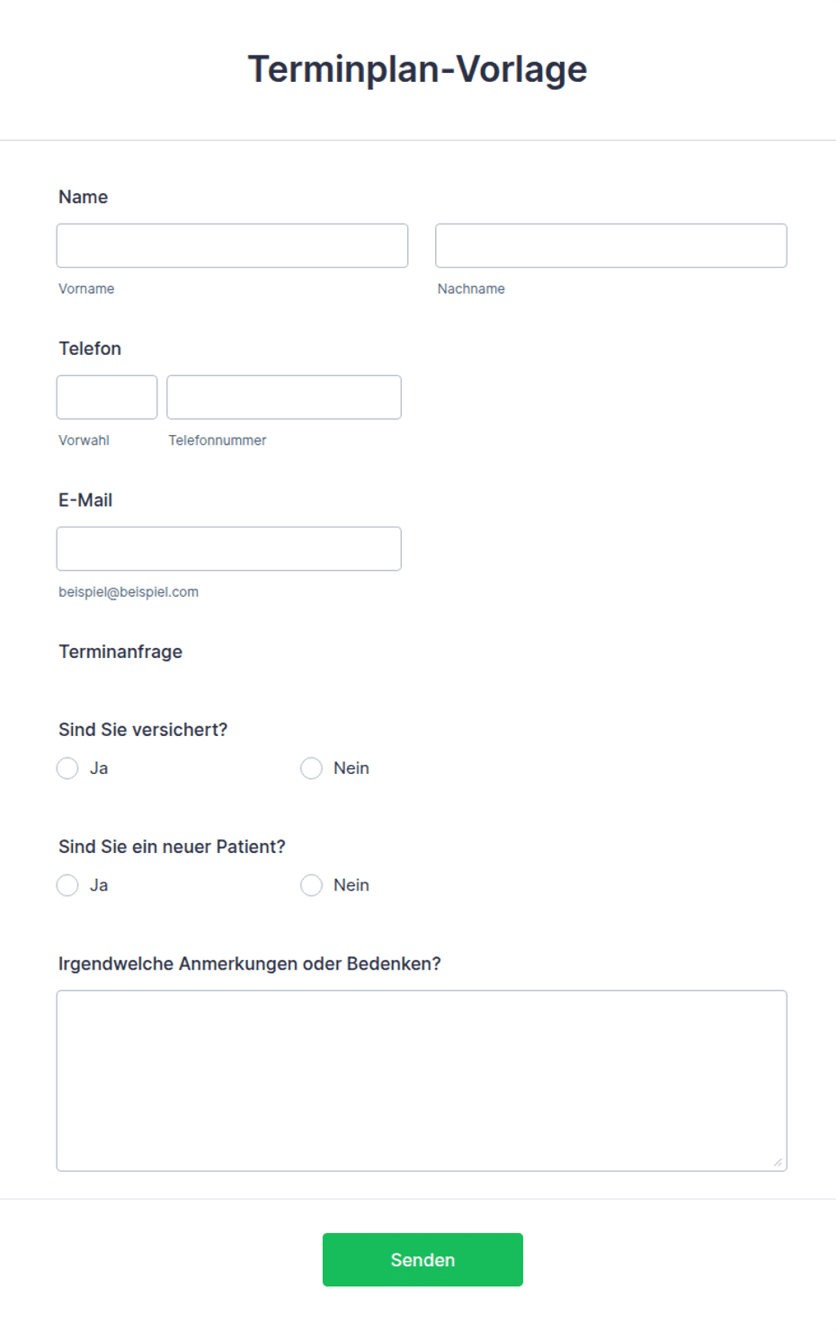 Terminplan-Vorlage | Jotform