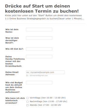 Terminvereinbarung Strategiegespräch Form Template