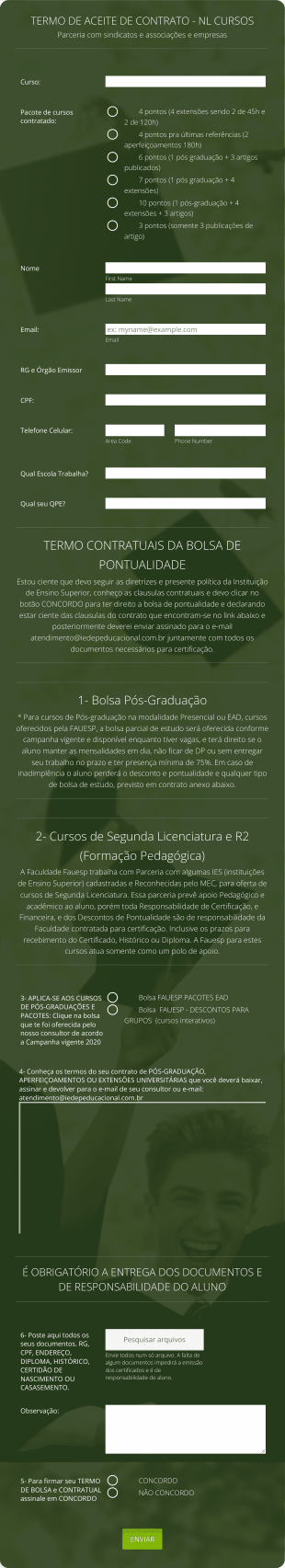 TERMO CONTRATUAL E DE BOLSA Fauesp Apoio NL CURSOS