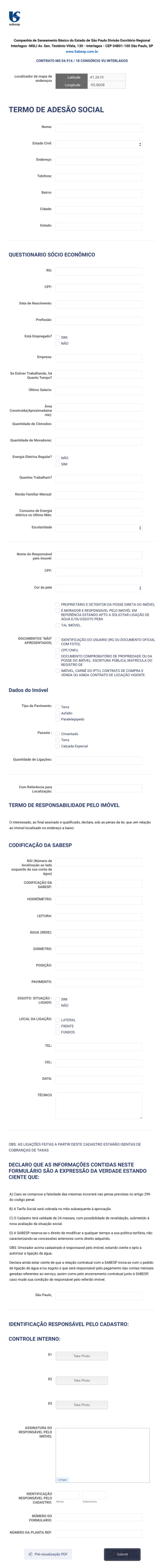 Termo De Adesão Social Form Template