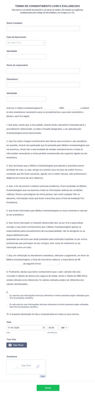 Termo De Consentimento Livre E Esclarecido