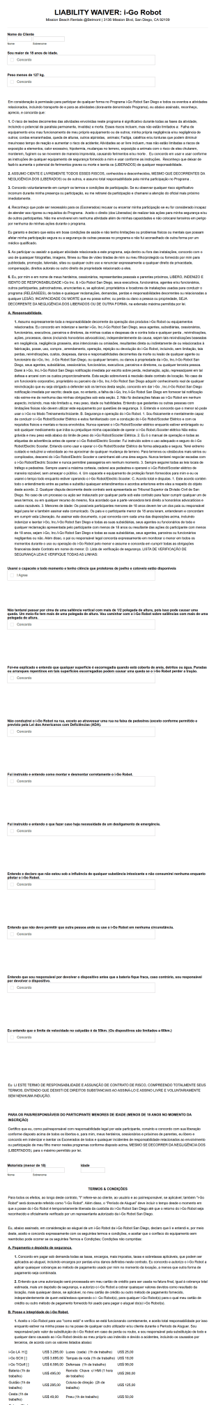 Termo De Responsabilidade E Acordo De Aluguel