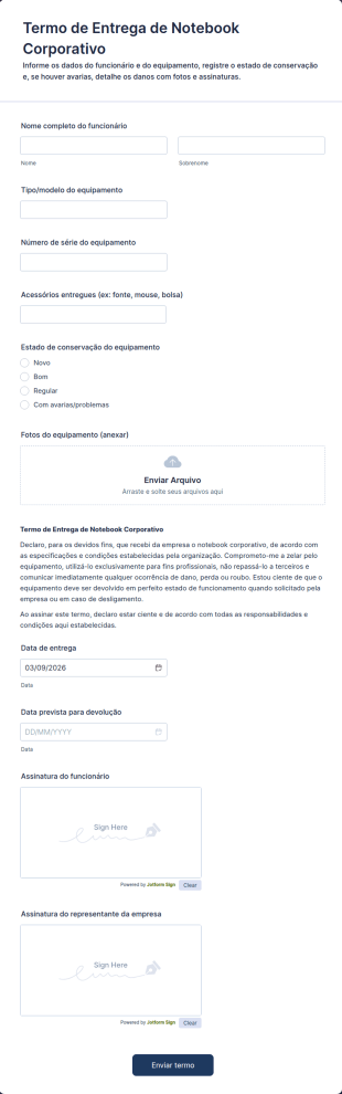 Termo Entrega Notebook