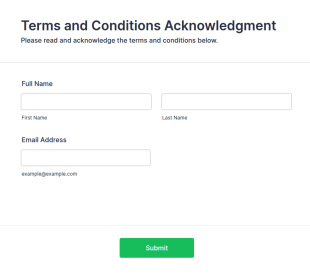 Terms And Conditions Acknowledgment Form Template