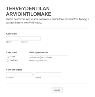 Terveyden Arviointilomake