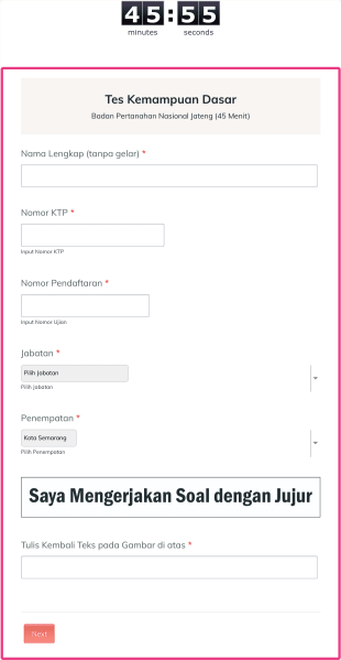 Tes Kemampuan Dasar Form Template