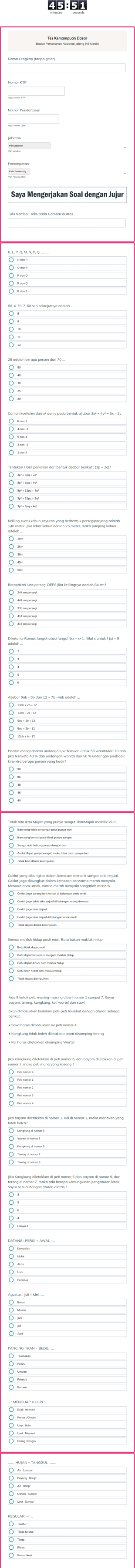 Tes Kemampuan Dasar