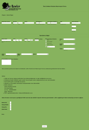 Tesis Ve Mekan Kiralama Rezervasyon Form Template