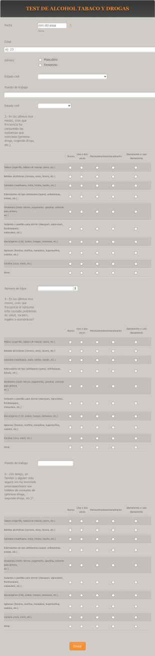 Test De Alcohol Tabaco Y Drogas