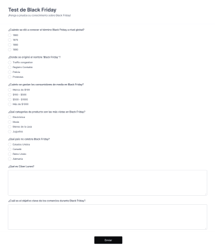 Test De Black Friday Form Template