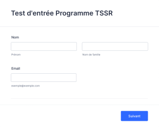 Test D'entrée Programme TSSR Form Template