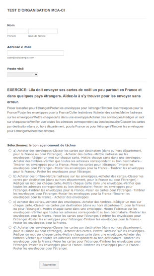 Test D’organisation Mca Ci