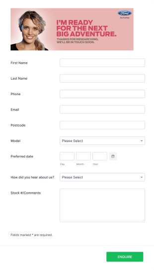 Test Drive Request Form Template