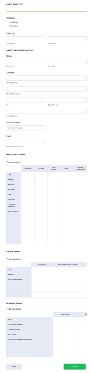 Test Envanter Formu1 Form Şablonu