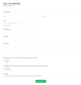 Testimonial Delen Formulier Form Template