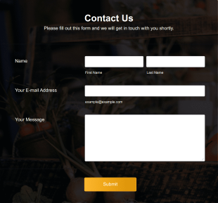 Thanksgiving Contact Form Template