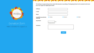 Thanksgiving Donation Form Template