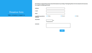Thanksgiving Donation Form Template