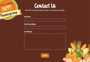 Thanksgiving Message Contact Form Template