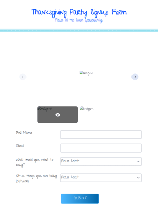 Thanksgiving Party Signup Form Template