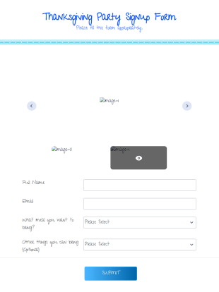 Thanksgiving Party Signup Form Template