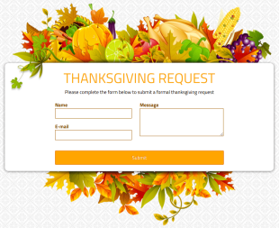 Thanksgiving Request Form Template