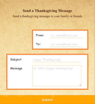 Thanksgiving Send A Message Form Template