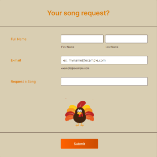 Thanksgiving Song Request Form Template