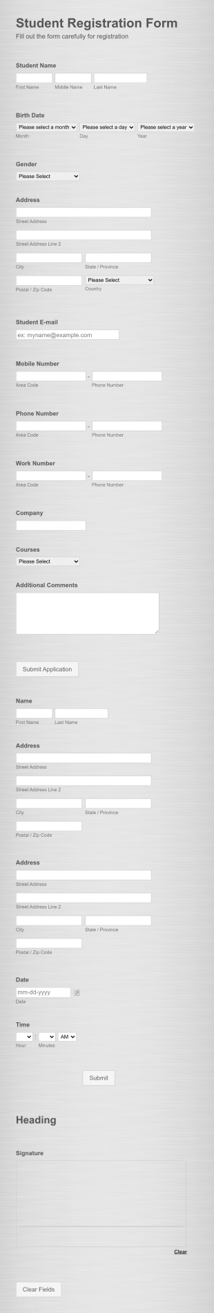 The Gloomy Army Form Template