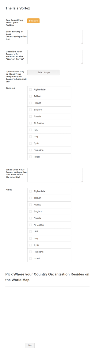 The Isis Vortex Form Template
